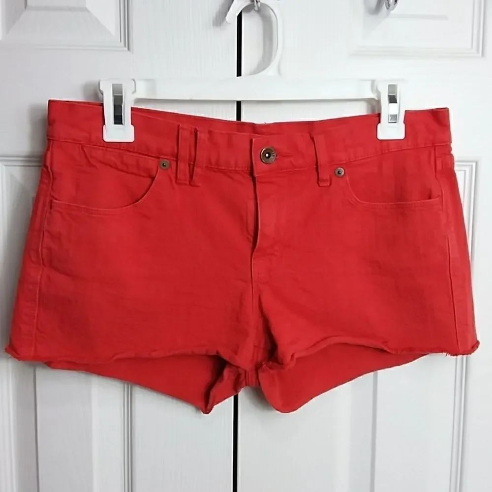 Madewell Red Denim Cut off Shorts Sz 27